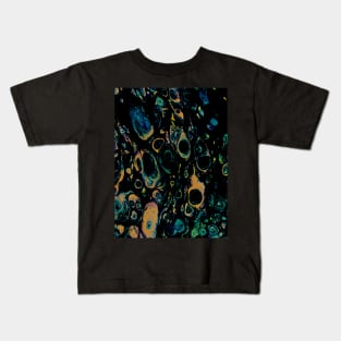 Space acrylic pouring Kids T-Shirt